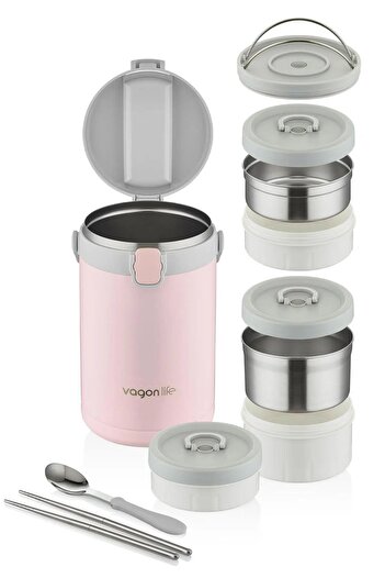 Vagonlife 3 Compartment Steel Storage Container 2100 ml Bl10089