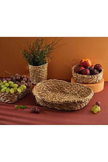 STOREMAX Goldwhirl Wooden Wicker Hand Knitted Large Bread Basket Trendflash 467437