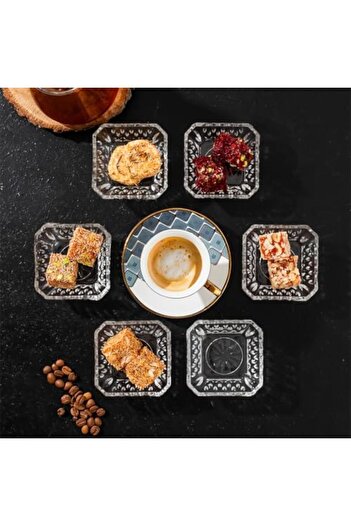 STOREMAX Goldwhirl September 6-Piece Coffee Side Serving Glass Bowl Set Mini Treat Bowl Sugar Bowl, Jam Bowl, Sauce Bowl