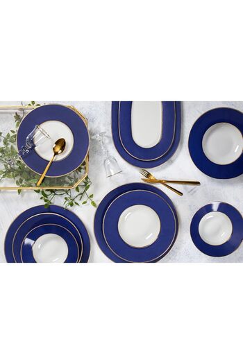 STOREMAX Goldwhirl Navy Blue 27 Piece Dinnerware Set for 6 People Trendflash 467437