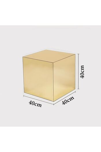 Slasa Acrylic Cube Side Table Silver 40×40×40cm
