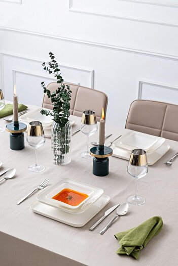 STOREMAX Goldwhirl Istanbul Nadide 18 Piece Square Dinner Set Trendflash 467437