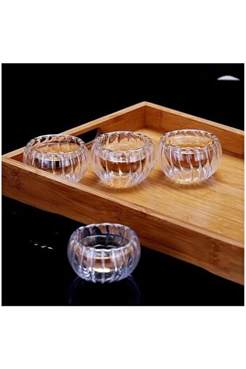 STOREMAX Goldwhirl Layered Glass Sauce Bowl Set of 6 - Transparent Double Wall Glass Presentation Containers Trendflash 467437