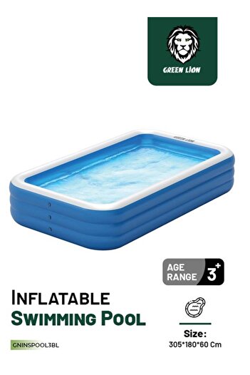 Green Lion Inflatable Swimming Pool / 305cm x 180cm x 60cm / Inflatable / Kiddie Pool / Large Size /