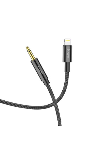 hoco. Upa19 1m Lightning to Aux Cable with Mesh - Black