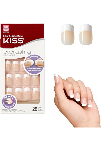 Kiss French Nail Polish Set from Everlasting EF05, White, 28 Pieces