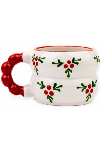 STOREMAX Goldwhirl Patterned Hand Embossed Pattern Cream Shiny Harmony Mug - Handcrafted Gift Mug Trendflash