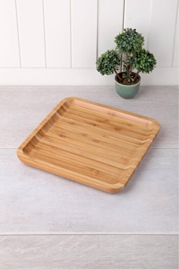 STOREMAX Goldwhirl Bamboo Luxury Square Serving Tray 20 * 20cm, Bamboo Presentation Tray & Snack Tray Square Presentation Plate Trendflash 46