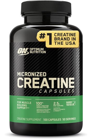 Optimum Nutrition Micronized Creatine Monohydrate Capsules, Keto-Friendly, 2500 mg, 100 Capsules