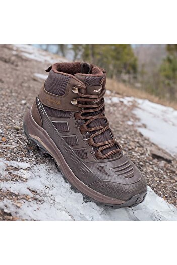 BMoD Men's brown boots with a zipper and laces MOD07285