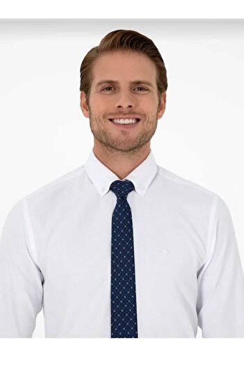ELİTPARK GÖMLEK Güncüoğlu Long Sleeve Slim Fit Collar Buttoned Poplin Men's Shirt