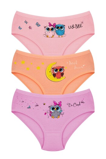 Öts Girl's Underwear 3-Piece Printed (96% Cotton - 4% Elastane)