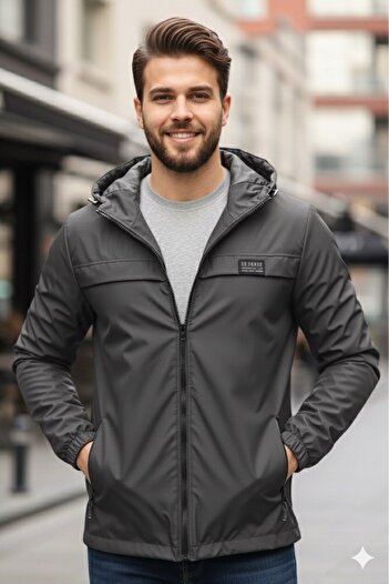 S&M CLOTHİNG NEW SEASON MEN'S WATER & WIND PROOF RAINCOAT SEASONAL JACKET