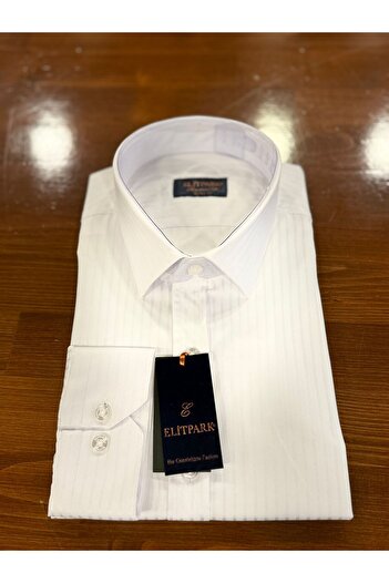 ELİTPARK GÖMLEK Güncüoğlu Long Sleeve Burning Striped Slim Fit Men's Shirt