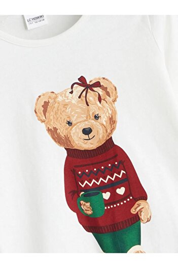 LC Waikiki Teddy Ayı Baskılı Kız Çocuk Pijama Takımı (W5)
