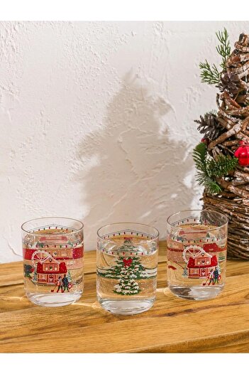 LC Waikiki Christmas Themed Glass Cup Set of 3 350 ml (W5)