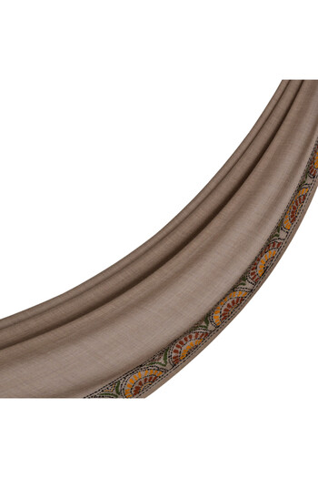 ipekevi Mink Ethnic Mosaic Patterned Wool Silk Shawl