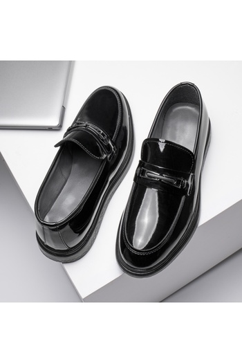 BMoD Men's black loafers with a glossy appearance MOD11680