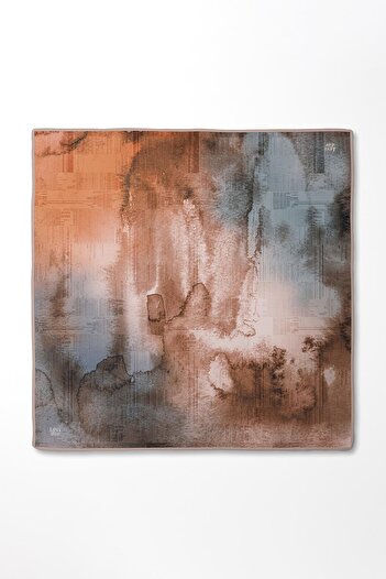 Levidor Gray Patterned Twill Silk Scarf