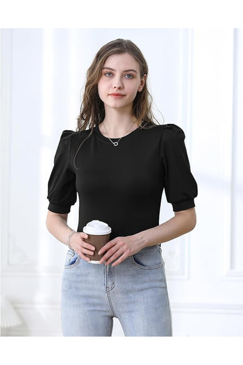 OEM Elegant summer T-shirt for women, black L