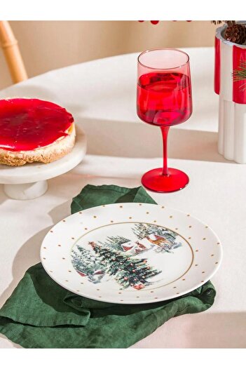 LC Waikiki Christmas Themed Porcelain Plate 25 cm (W5)