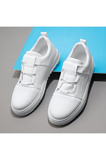 BMoD Men's white sneakers with elastic laces MOD11974