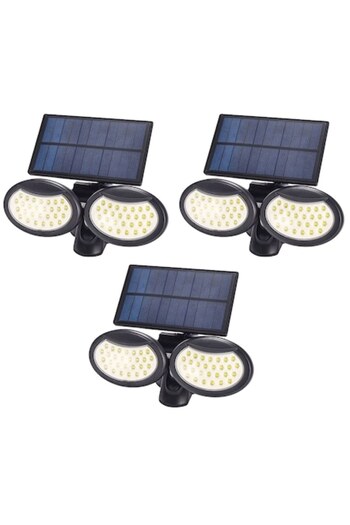 K KATHODE Set 3 adjustable solar lamps, K KATHODE, SH-056, 56 x LED SMD, motion/twilight/standby sensor, Black