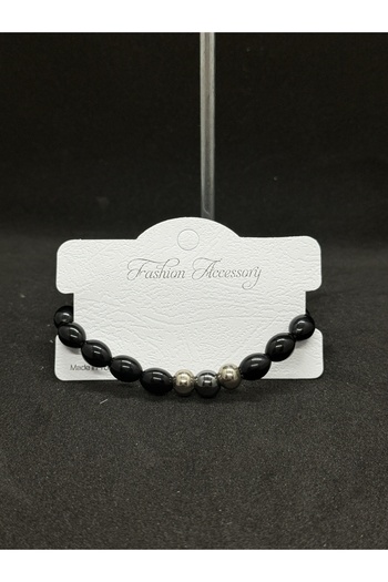 CREST E-TİCARET Black Metal Detailed Women's Bracelet – Elegant and Modern Design