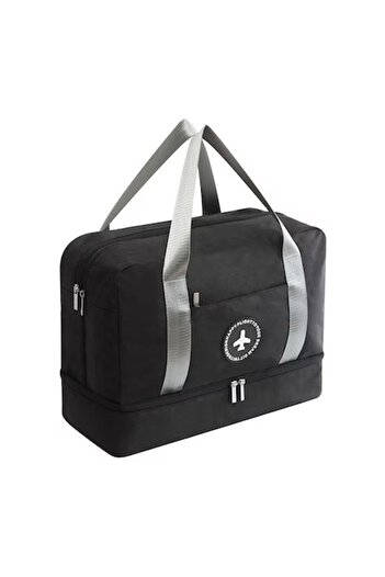 OEM Travel or Sports Handbag, Shoe Compartment, for Airplane, Gym, Trips, 40x30x20 cm, Black