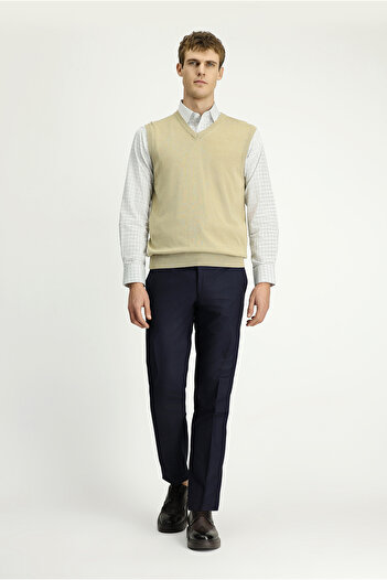 Kiğılı V-Neck Cotton Cashmere Knitwear Sweater