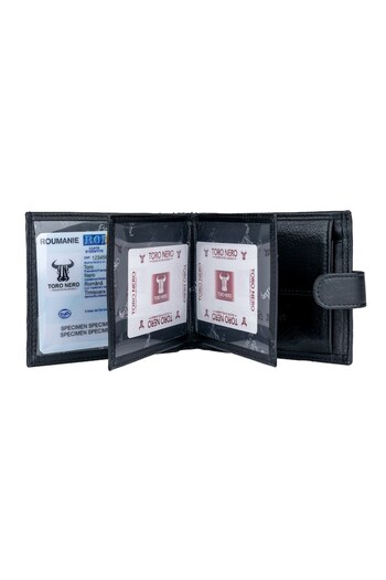 Toro Nero Men's Leather Wallet, Toro Nero, Executive, Intense Black