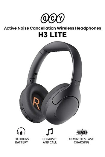 QCY H3 LITE Active Noise Cancelling Headphones, Over-ear Bluetooth Headsets, 60H Playtime