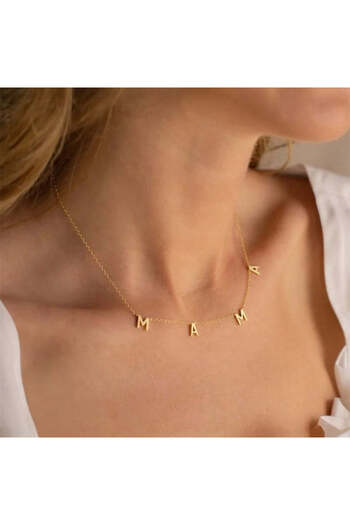 Pursehuit Gold necklace with text MAMA C4