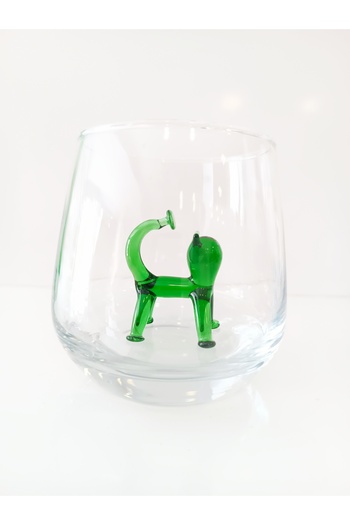 ADAMODART Green Balloon Cat Glass Figured Water Cup