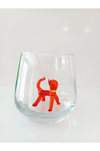 ADAMODART Red Balloon Cat Glass Figured Water Cup