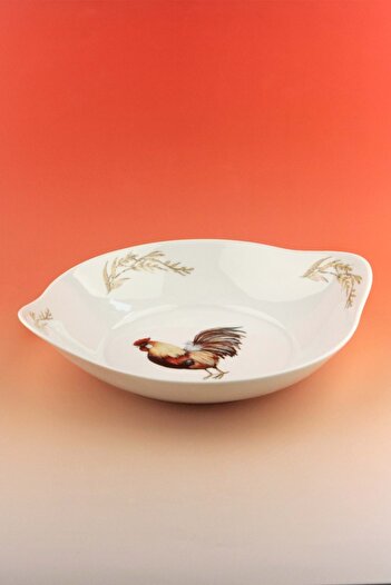 Bursa Porselen Dekor Rooster Porcelain Baking Dish / Large Serving Platter