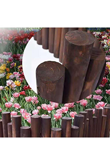 genric FFD Wooden Garden Fence Plants Flower Bed Edging Wooden Interlocking Panels Antiseptic 120x6x30cm