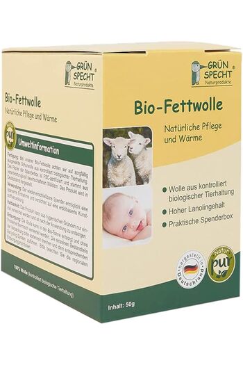 Grünspecht Organic Wool Fat by - For Sensitive Baby Skin and Stressed Skin, High Lanolin Content, U
