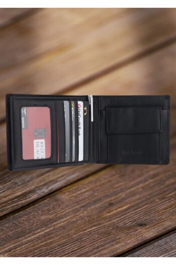 HASSION Men's Wallet, Genuine Leather, Hassion, 623, Black