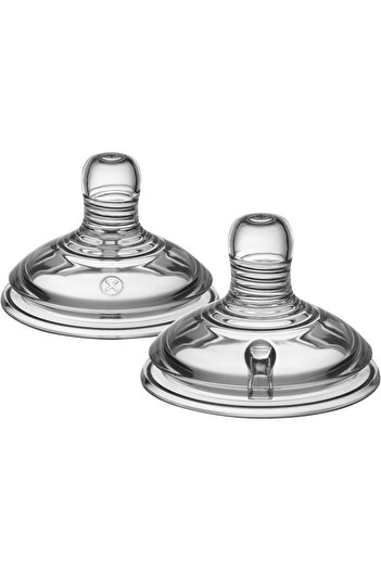 tommee tippee Closer to Nature Nipple with Anti-Colic Valve, Soft Silicone, Variable Milk Flow, From