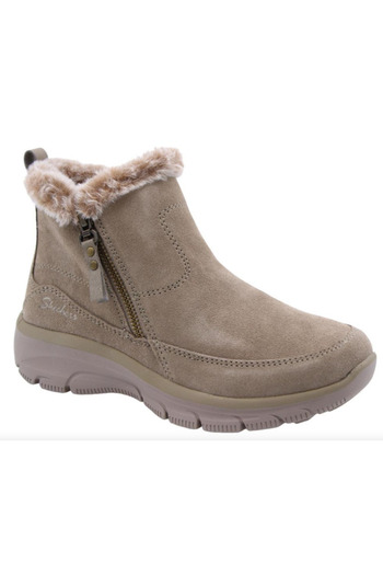 SKECHERS Women's Winter Ankle Boots Easy Going Cool Zip! Insulated Beige EU 38.5