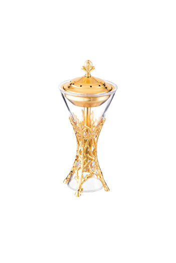 Dania Luxury glass incense burner with a sophisticated golden design