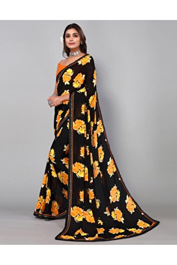 iza Black Georgette Saree