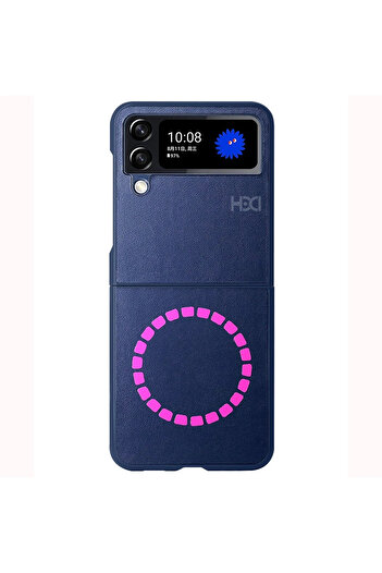 Fuchsia Samsung Galaxy Z Flip 4 Case Hbc-156 Forum Magneticsafe Cover - Navy Blue