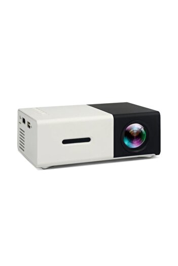 Rotixfy Mini Portable Projector YG300, White and Black, Direct HD Projection, 1080p, LED, Compact and Lightw