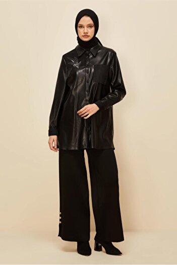 Alvina Artificial Leather Tunic 46059