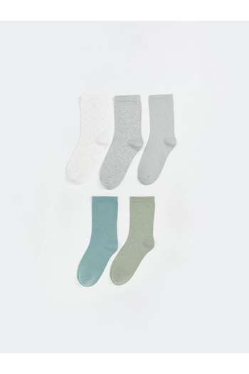 LC Waikiki Lcw Dream Ecru Women's Plain Socks 5-Pack