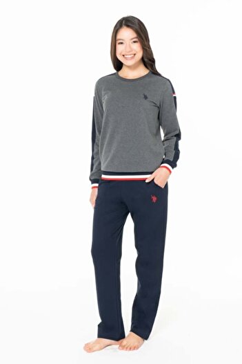 U.S. Polo Assn. Women's Crew Neck Long Sleeve Pajama Set S26116 Comfortable Fabric