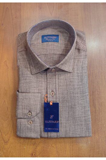 ELİTPARK GÖMLEK Güncüoğlu Long Sleeve Melange Fabric Slim Fit Men's Shirt