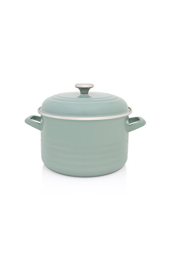 Metalac Pot with lid 6.75l Standard Wave Green enemel/24cm/6.75l/light green